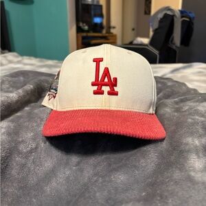 LA Dodgers Red and White Cap